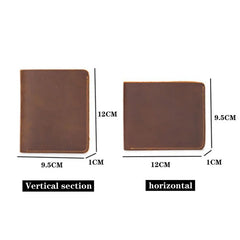 Men's Short Retro Cowhide Wallet Multi-Card Slot