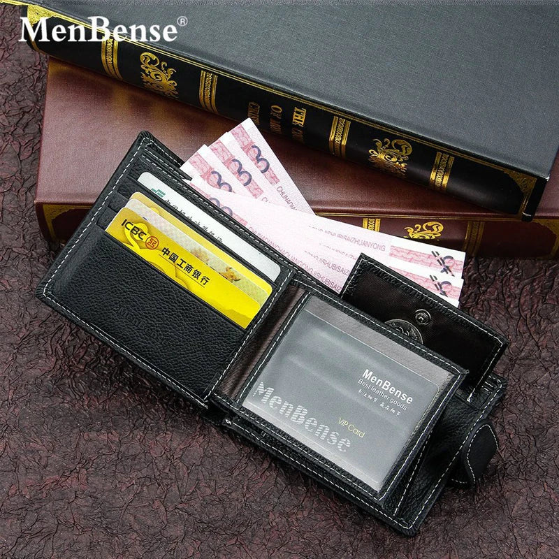 Men Short Wallets Leather Zipper Hasp Mini Purse Gentleman Male Bag
