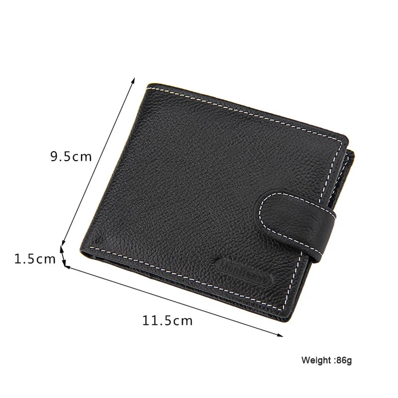 Men Short Wallets Leather Zipper Hasp Mini Purse Gentleman Male Bag