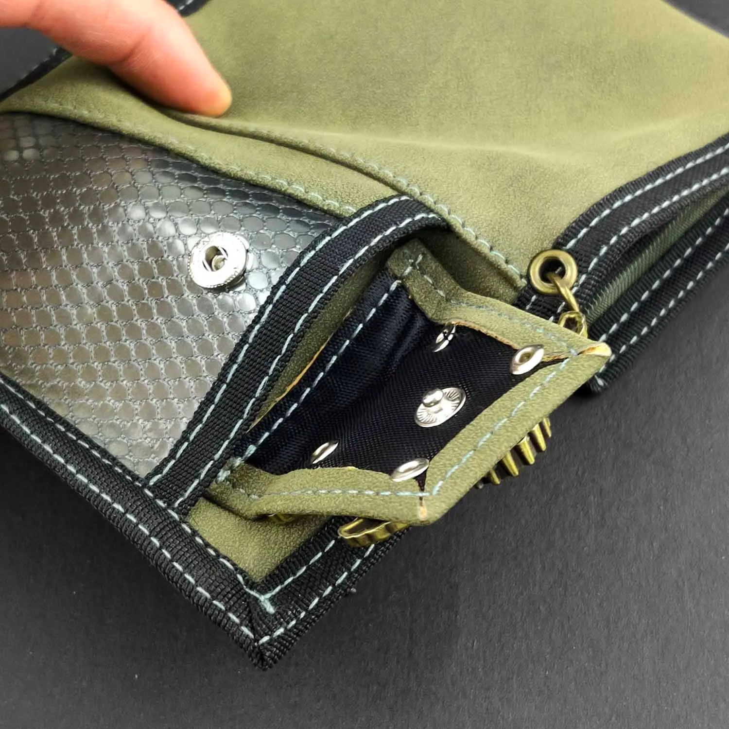 Mens Biker Cluth Wallet Army Green With Chain