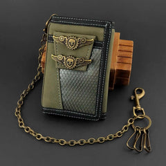 Mens Biker Cluth Wallet Army Green With Chain
