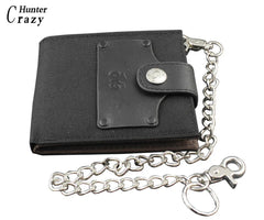 Canvas Leather Biker Wallet Purse Long Chain Gift