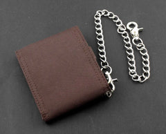 Boys Biker Canvas Bifold Wallet Purse with Long Chain Gift