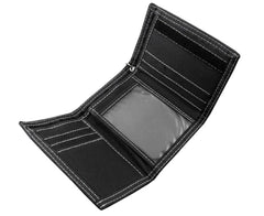 Men Boys Biker Canvas Trifold Wallet Purse with Chain