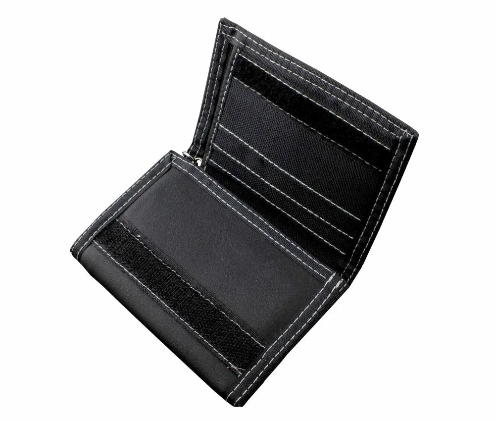 Men Boys Biker Canvas Trifold Wallet Purse with Chain