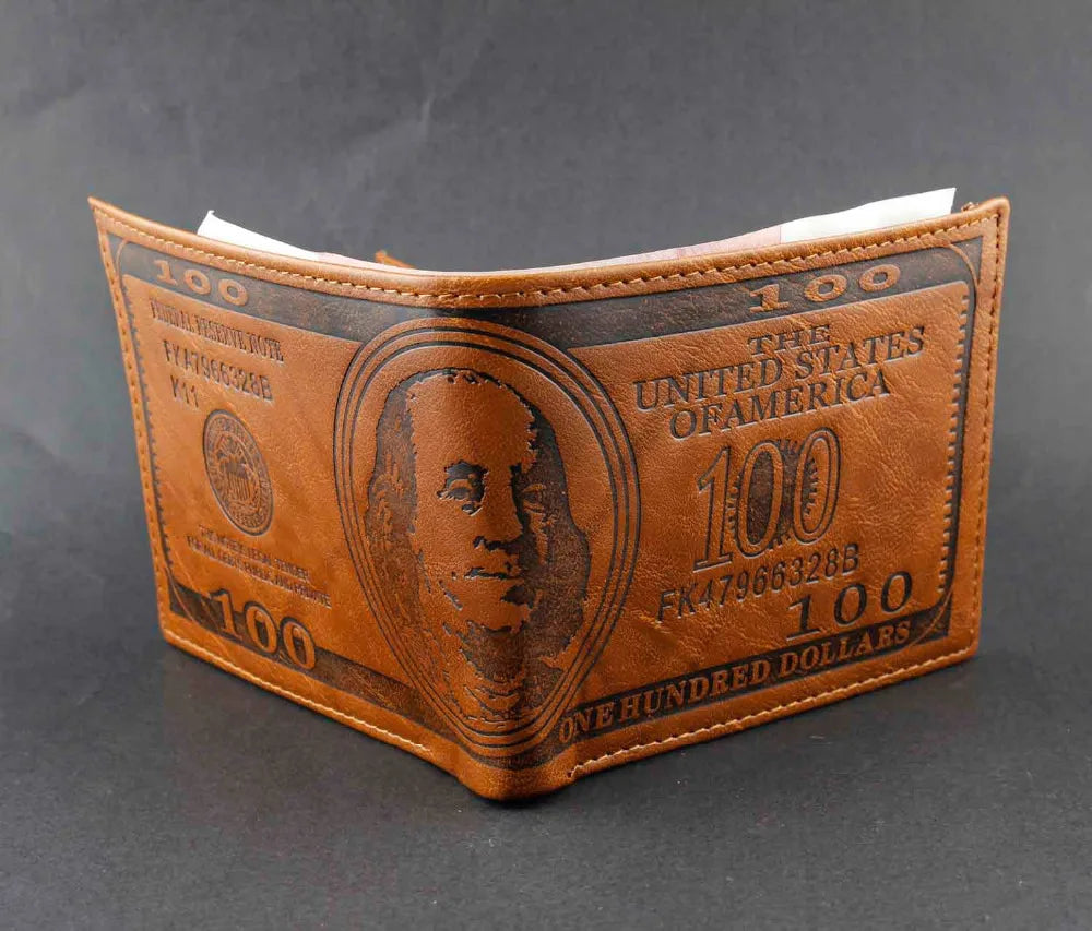 Mens 100 Dollars Bill Money Wallets Purse Unique