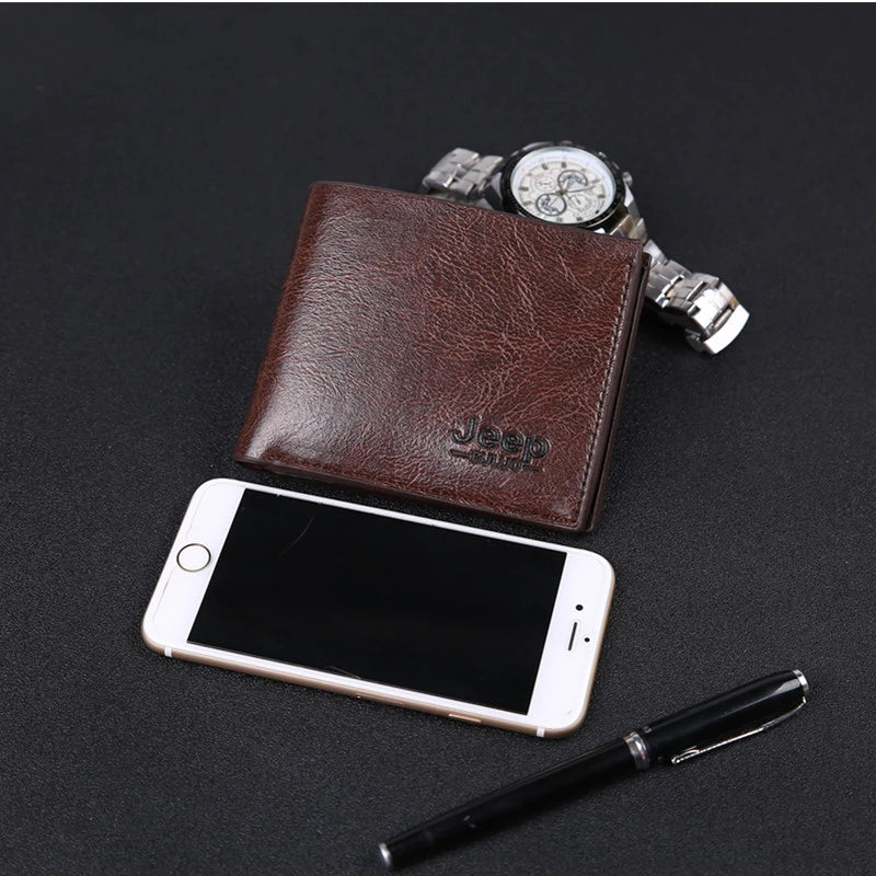 Men's Bifold PU Leather Wallet Billfold Purse
