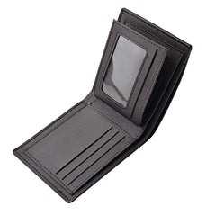 Matte Leather Short Wallet for Men Bifold Slim Purses