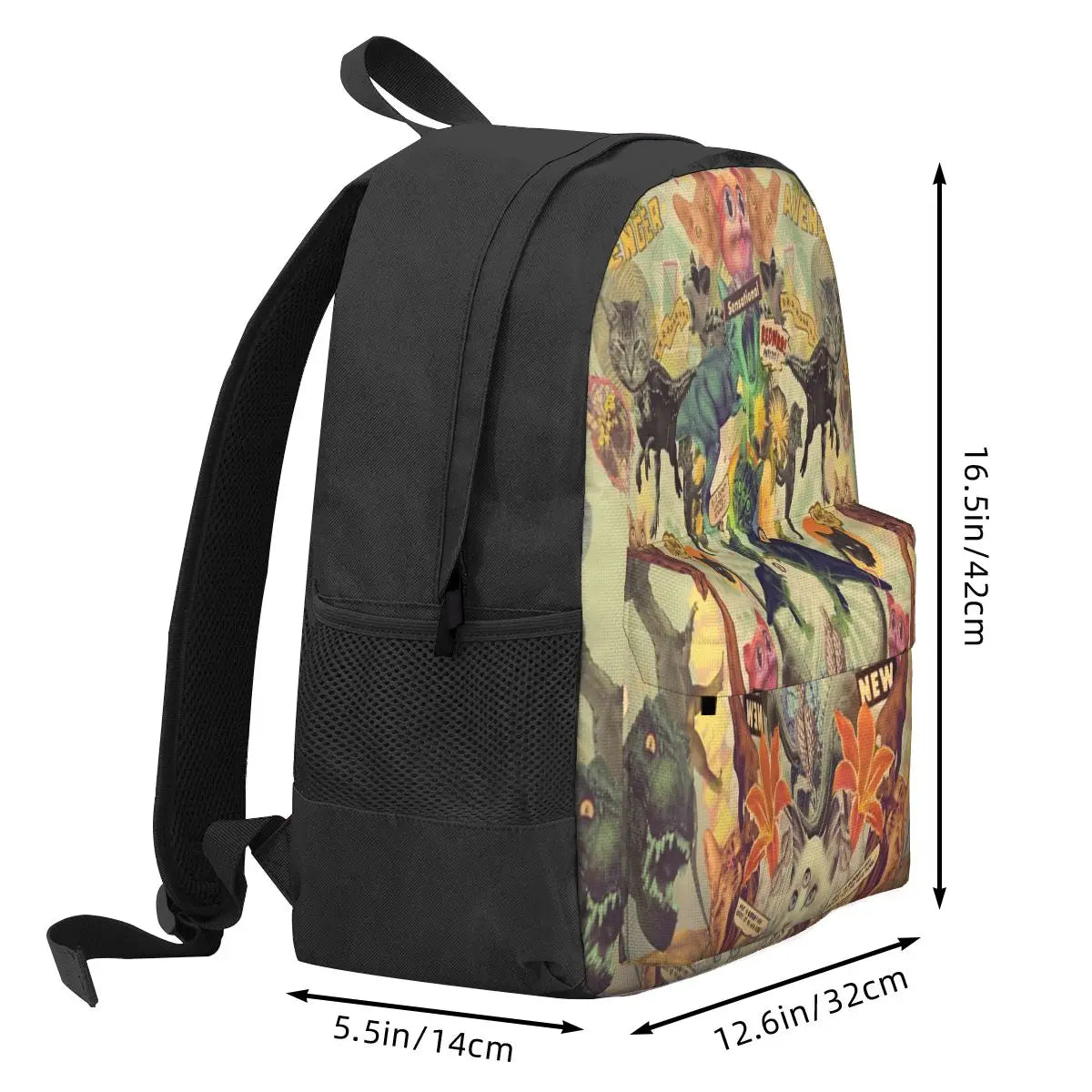 Meowosaurus Backpacks Harajuku Style Unisex Bags