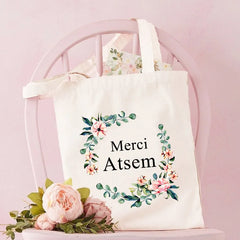 Atsem Handbag Shoulder Tote Eco Flower Print School Book Storage Pouch