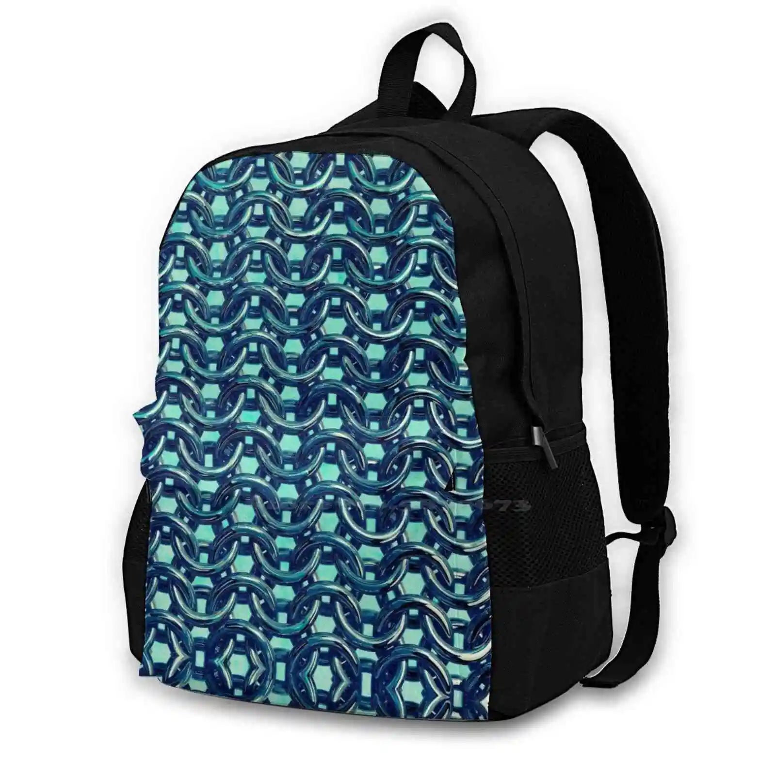 Mermaid Green Chain Mail Metallic Under Sea Armor Backpack