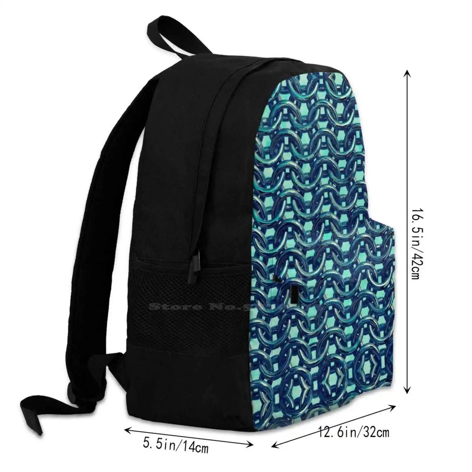 Mermaid Green Chain Mail Metallic Under Sea Armor Backpack
