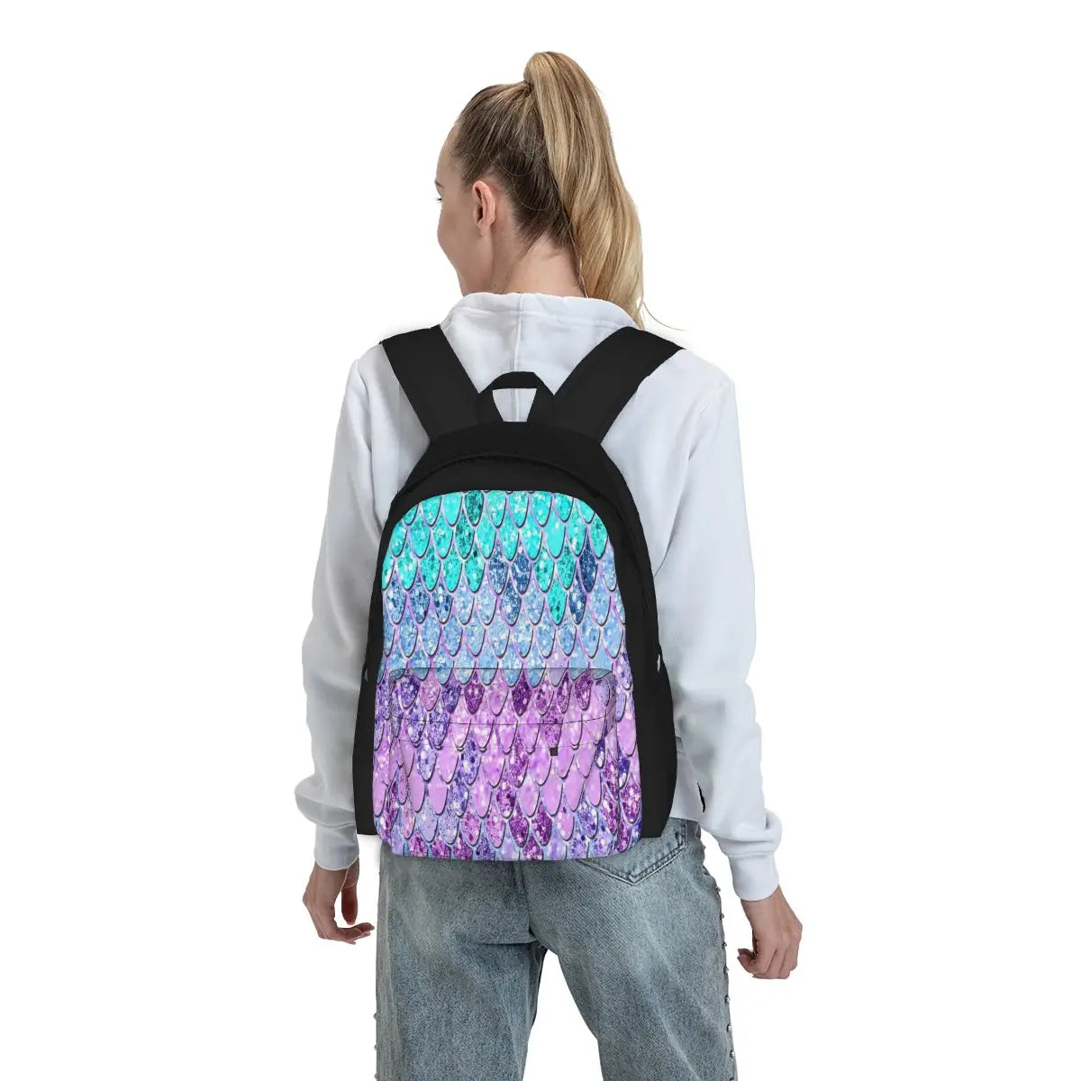 Mermaid Scales Unicorn Girls Backpacks Bags Travel Child Girls