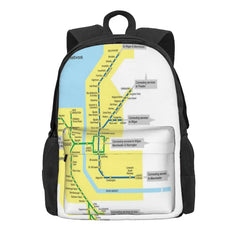 Merseyrail Network Map Backpacks Men's Backpacks Bags For Women Man Bag