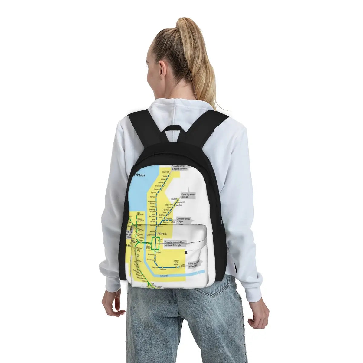 Merseyrail Network Map Backpacks Men's Backpacks Bags For Women Man Bag