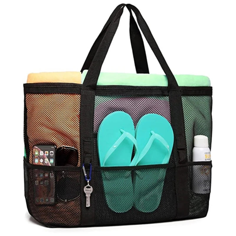 Portable Mesh Beach Storage Bag for Women