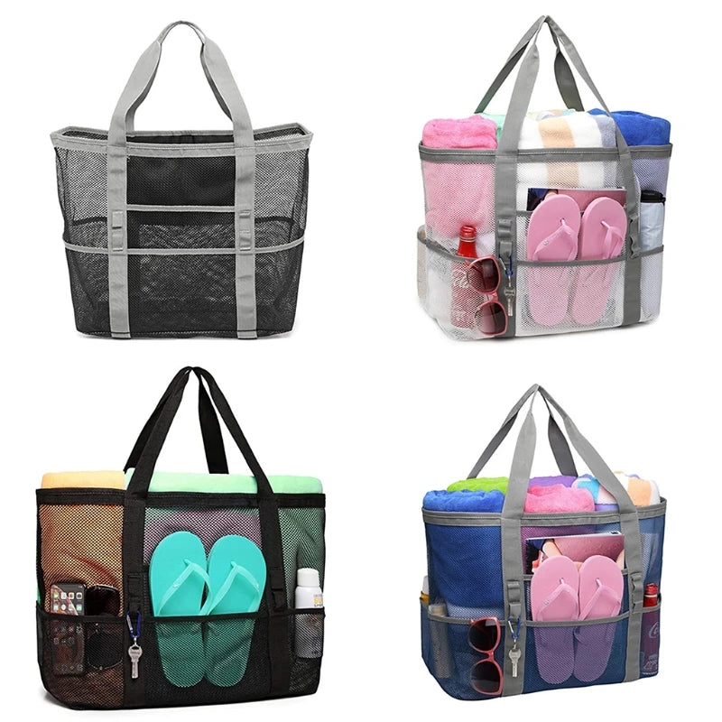 Portable Mesh Beach Storage Bag for Women
