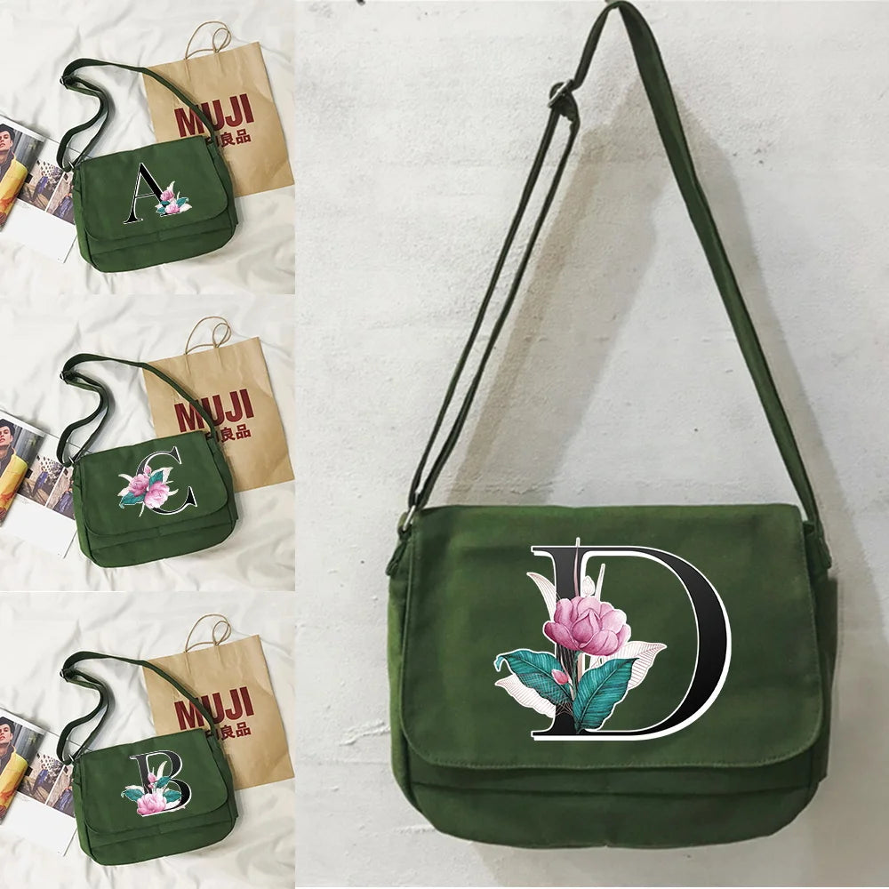 Marble Pattern Messenger Bag for Young Women