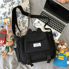 Canvas Messenger Bag with Large Capacity for Women