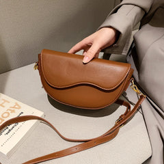 Women's Messenger Bag PU Leather Shoulder Handbag Saddle Bag