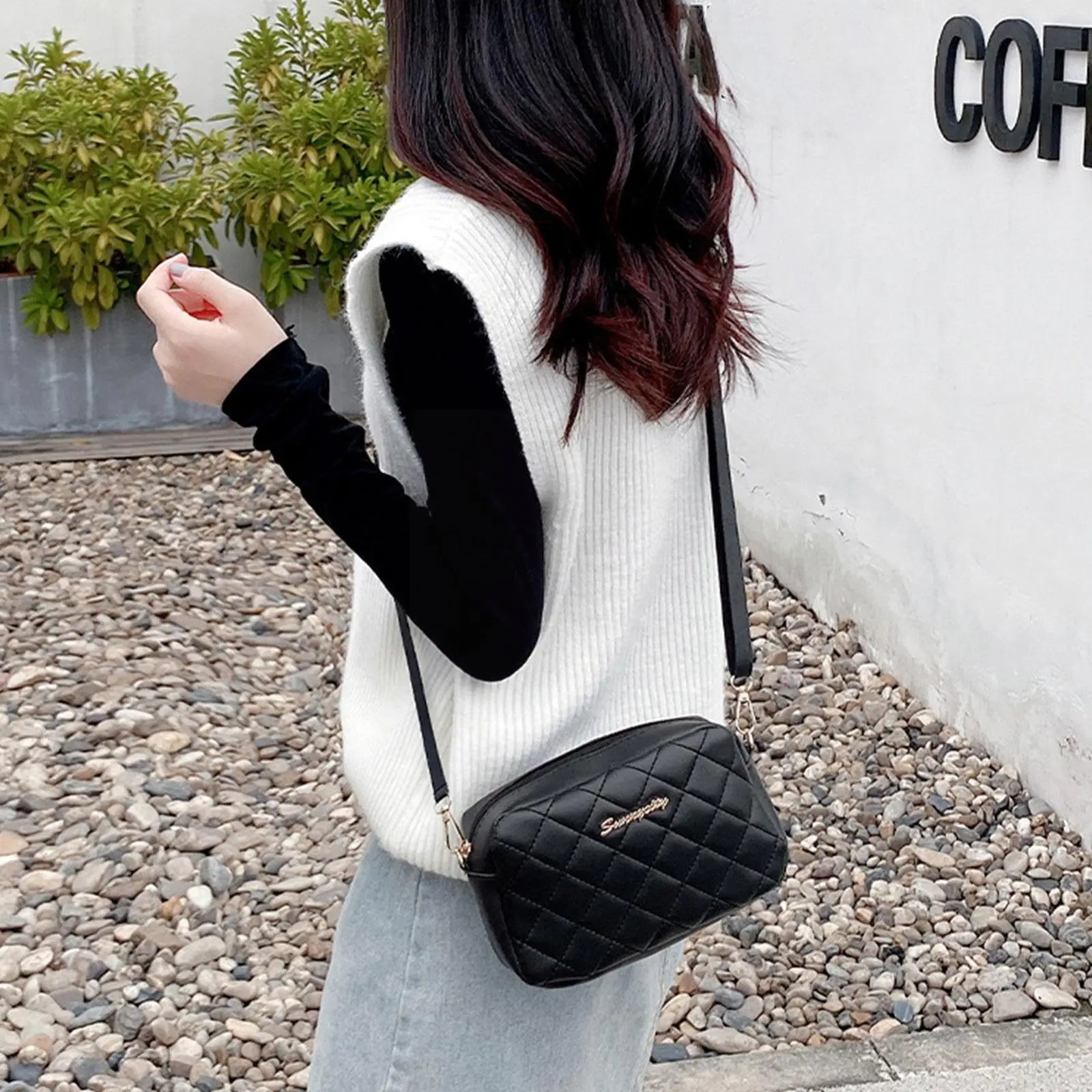 Embroidered Crossbody Bag for Women Camera Shoulder Handbag