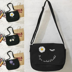 Japanese Daisy Pattern Messenger Bag Harajuku College Style