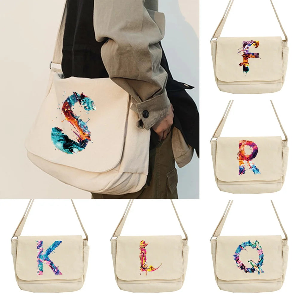 Japanese Pew Pattern Messenger Bag Men's Harajuku College Style