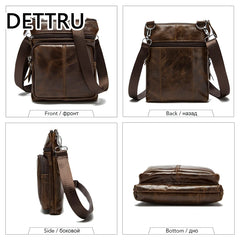 Leather Messenger Bag Men Shoulder Crossbody Small Male Flap Natural