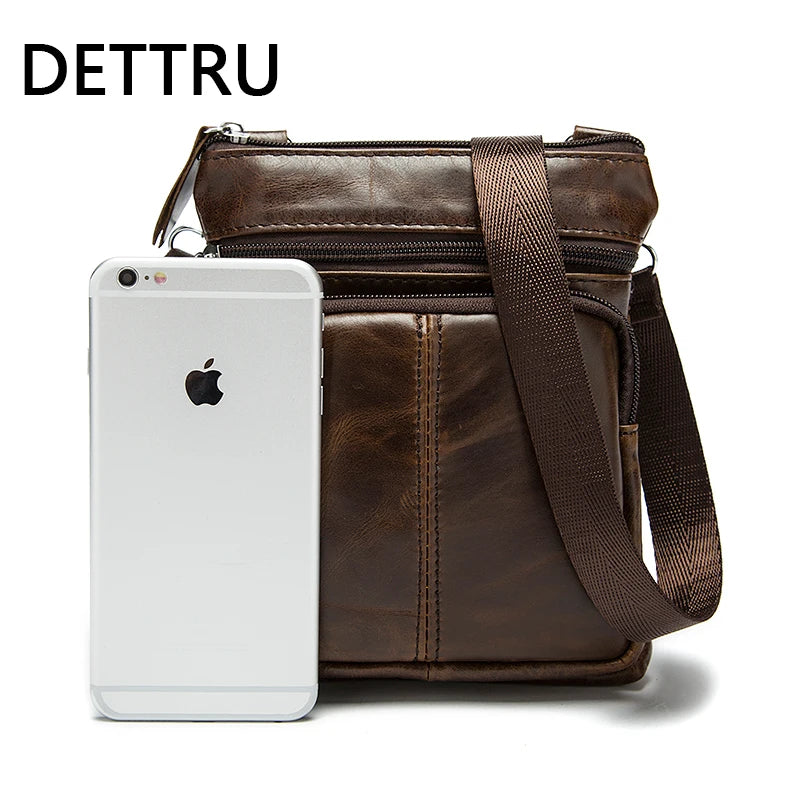 Leather Messenger Bag Men Shoulder Crossbody Small Male Flap Natural