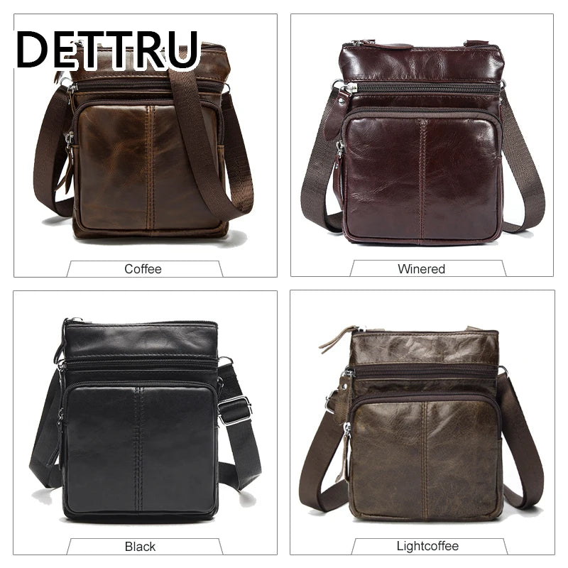 Leather Messenger Bag Men Shoulder Crossbody Small Male Flap Natural