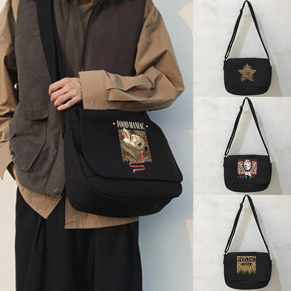 Personality Tooling Messenger Bag Harajuku Wind Leopard Pattern Bag