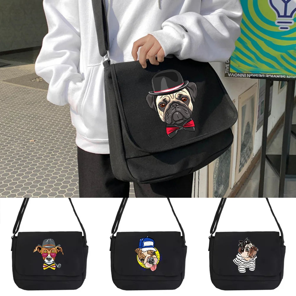 Harajuku Dog Pattern Messenger Bag Languid Leisure