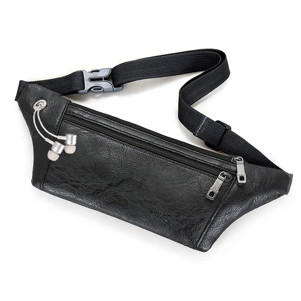 Vintage Leather Messenger Waist Bag Chest Pack for Men