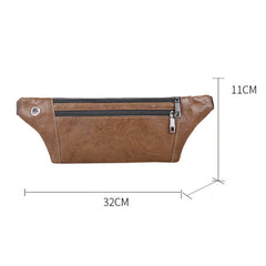 Vintage Leather Messenger Waist Bag Chest Pack for Men