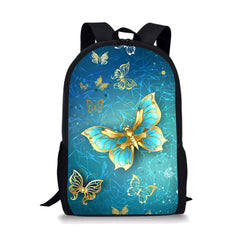 Butterfly Pattern School Bag for Girls Large Capacity All-match Backpack