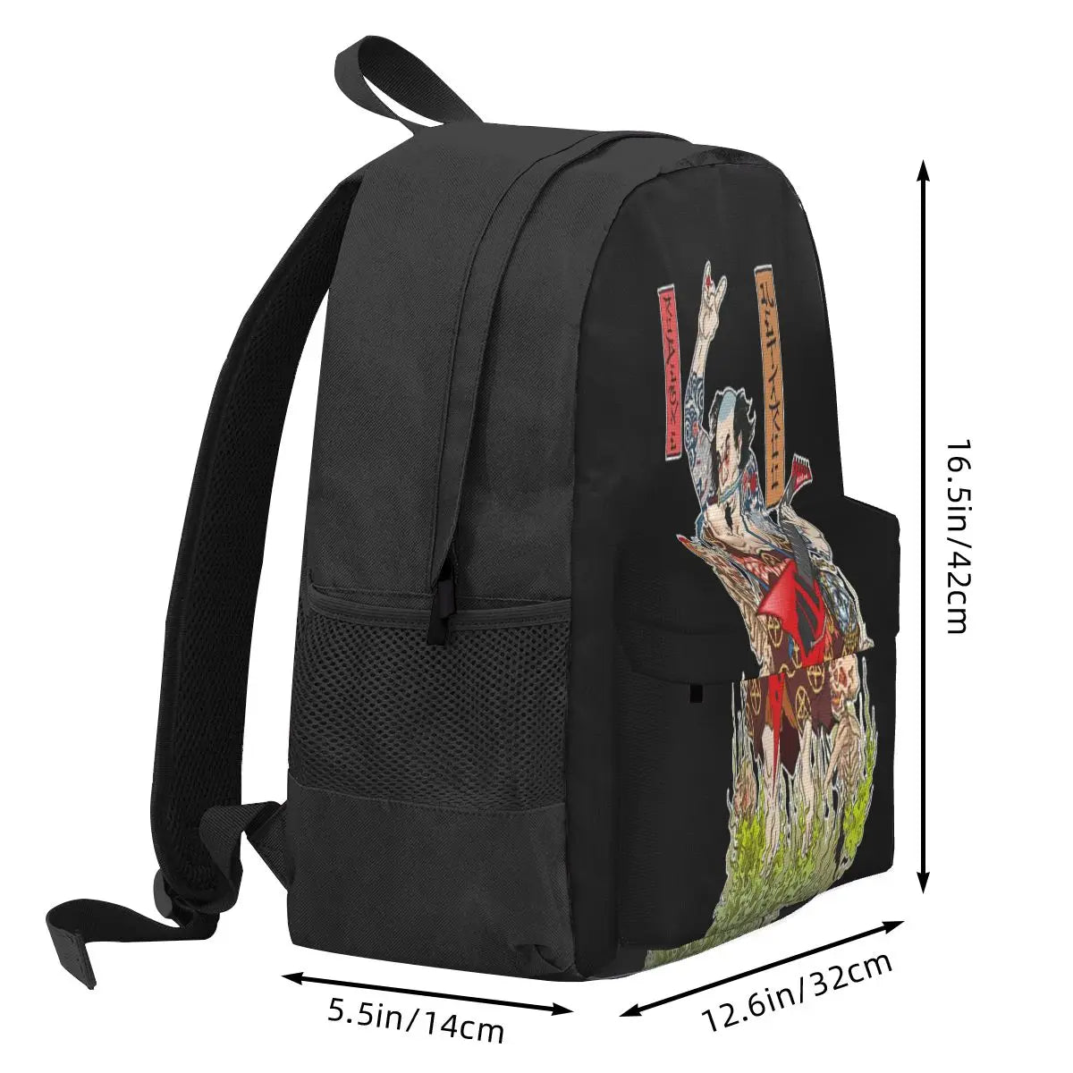 Metaruu Samurai Metalhead Backpacks Men's & Women's Zipper Close