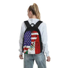 Mexican American Flag Distressed Look Backpack