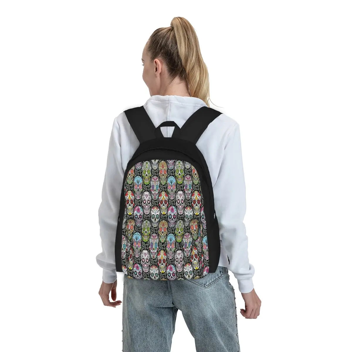 Mexican Skull Pattern Backpacks Vintage Men's Women's Girl Feminina Backpack