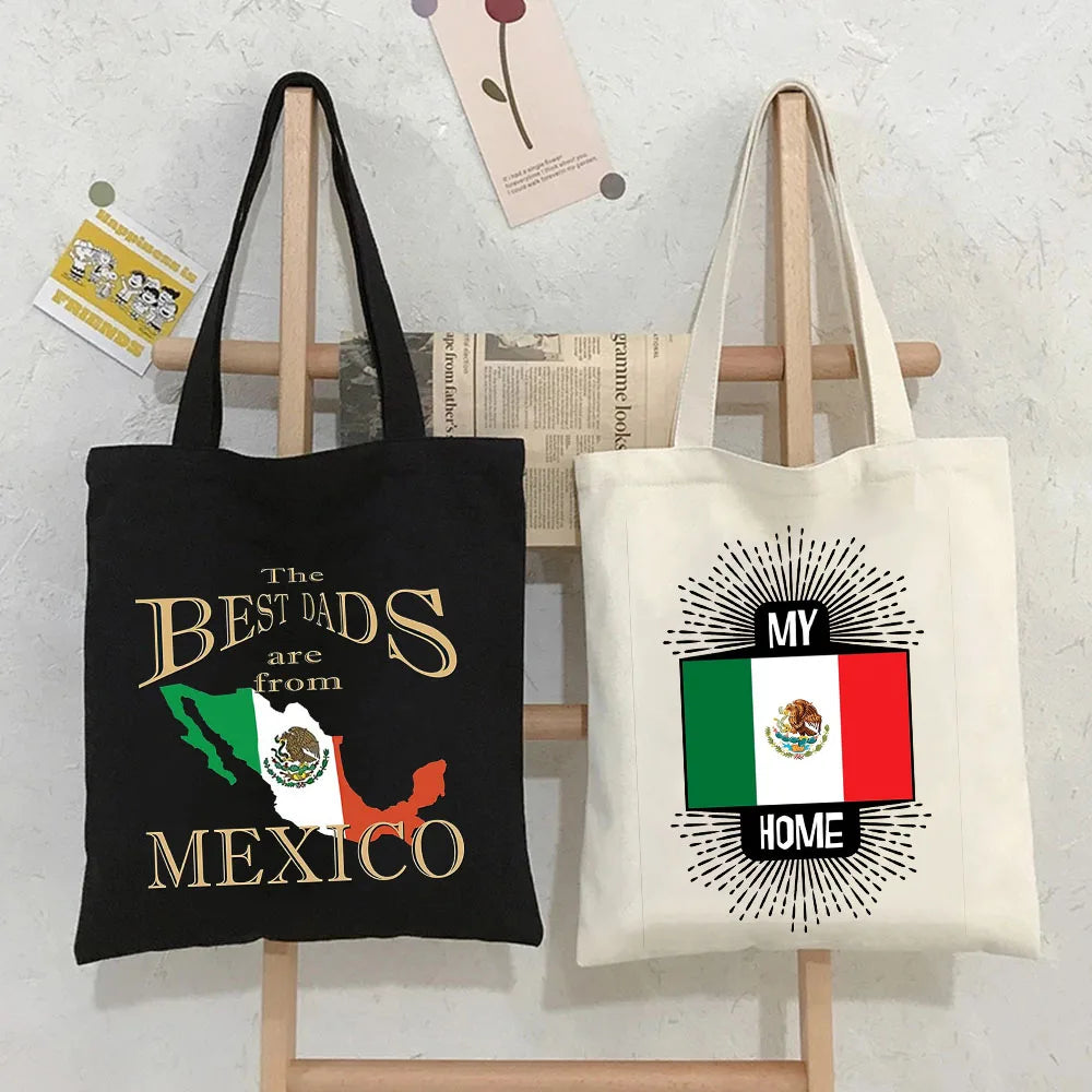 Mexico Flag Heart Emblem Distressed Mexican Watercolor Ink Painting Canvas