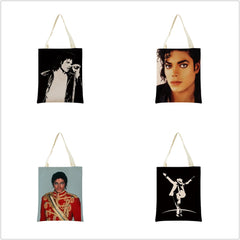 Michael Jackson Pattern Market Shopping Bag Double Sided Print