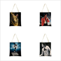 Michael Jackson Pattern Market Shopping Bag Double Sided Print