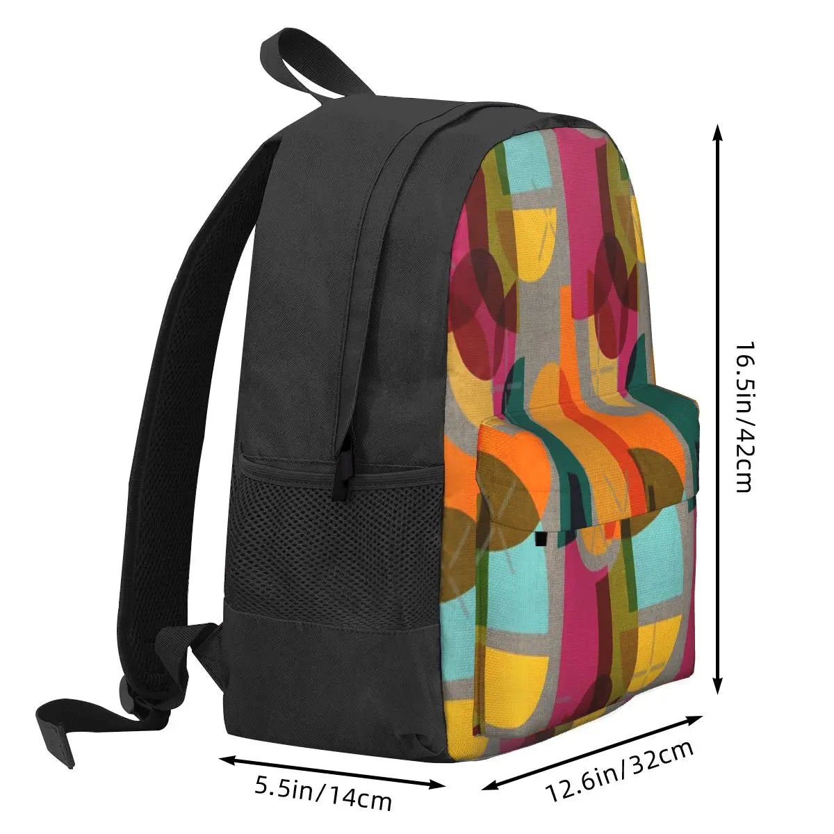 Mid Century Kaleidoscope Backpack Men's Waterproof Rucksack Bag