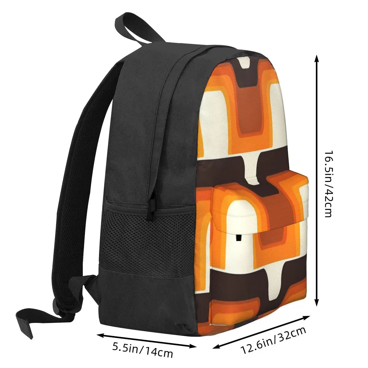 Orange 70s Style Backpack for Men and Women