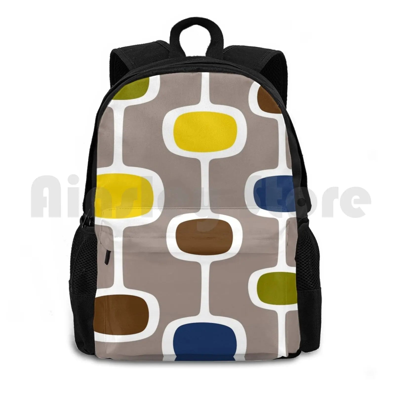 Mid Century Modern Pattern Outdoor Hiking Backpack
