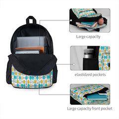 Modern Geometric Backpacks Textured Design School Travel Bags Eco Friendly