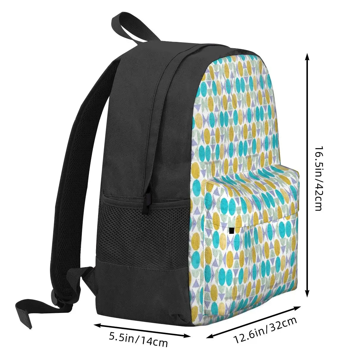 Modern Geometric Backpacks Textured Design School Travel Bags Eco Friendly