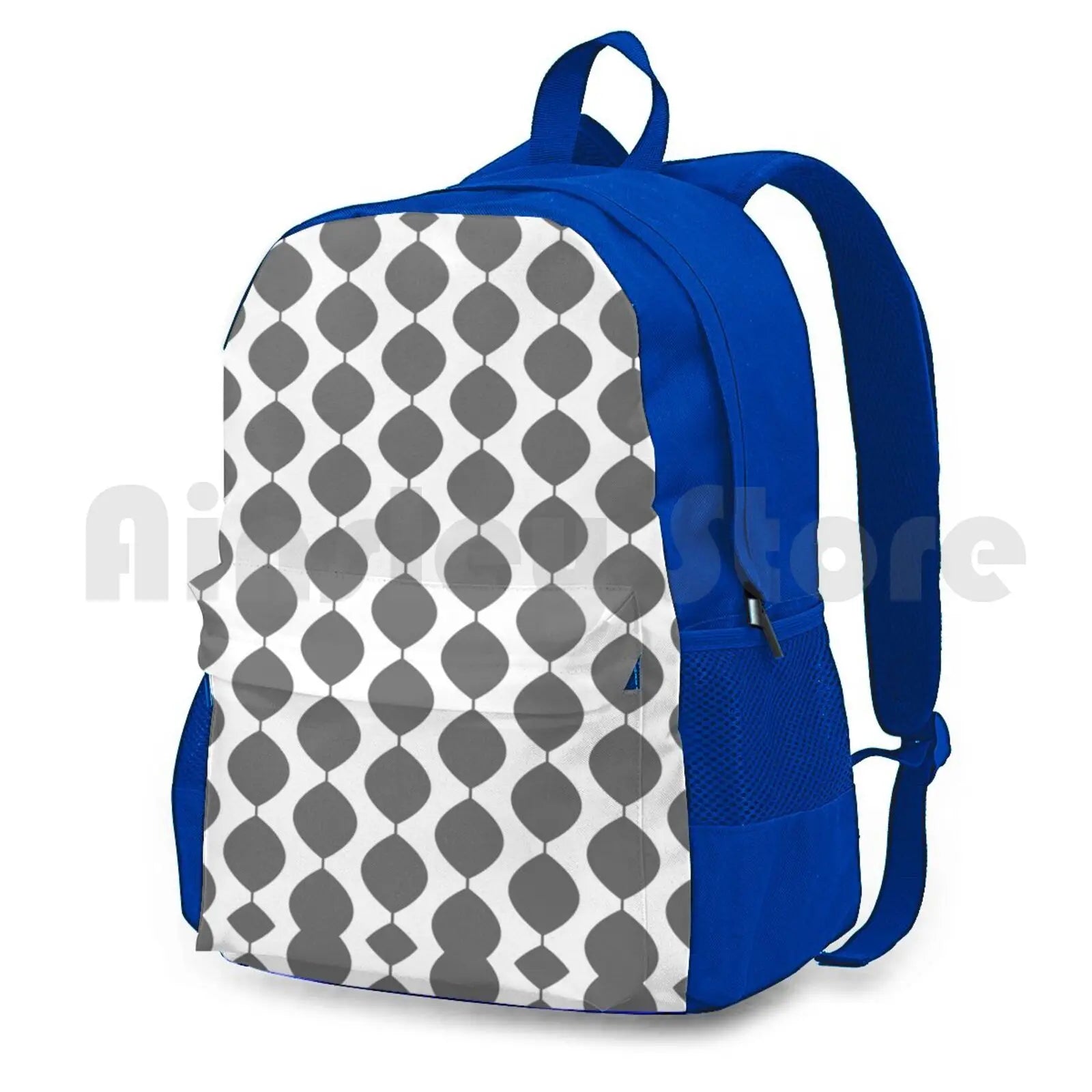 Midcentury Modern 60S Waves Pattern Outdoor Backpack