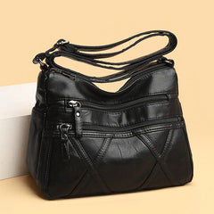 Elderly Mother Leather Shoulder Bag Large Capacity Handbag