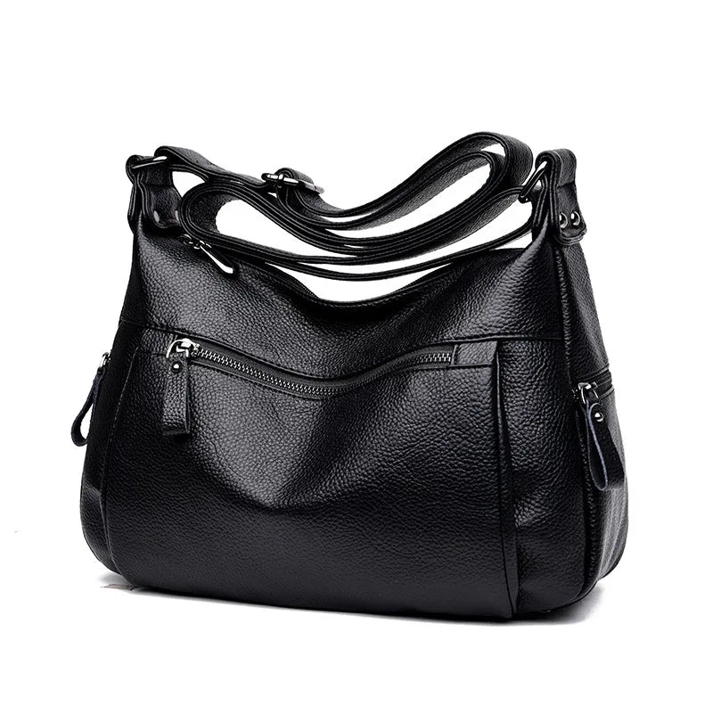 Soft Leather Mother Bag Backpack for Elderly Women