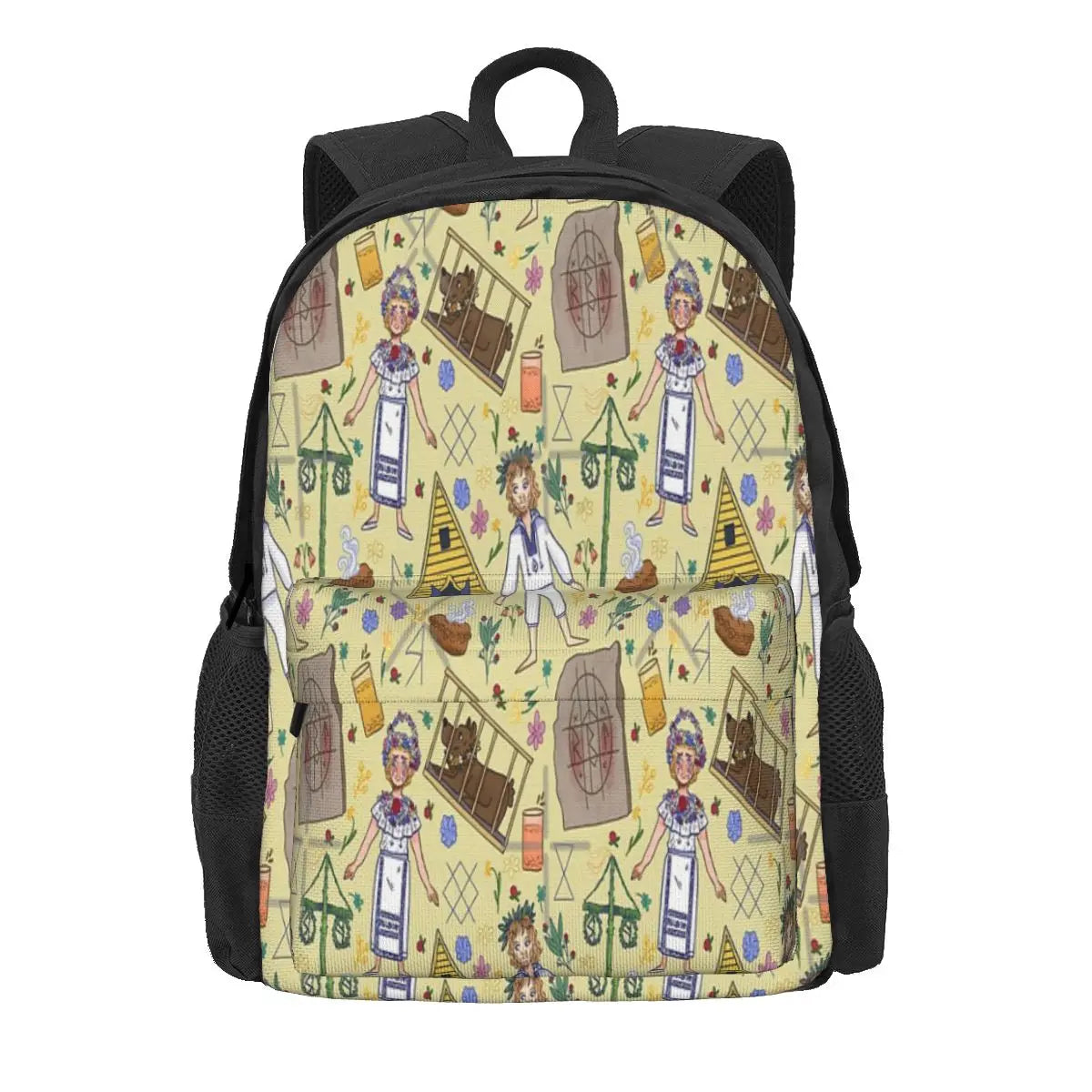 Midsommar Pattern 1 Backpacks Men's and Women's Rucksack